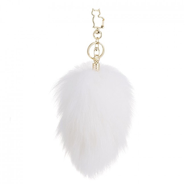      LOCKINK SEVANDA White Bunny-Tail Anal Rose-shape Plug, 7,7  2,7 