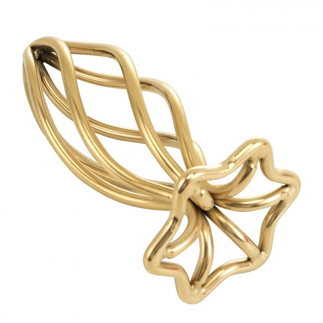    LOCKINK SEVANDA Hollow Spiral Golden Metal Anal Plug,  