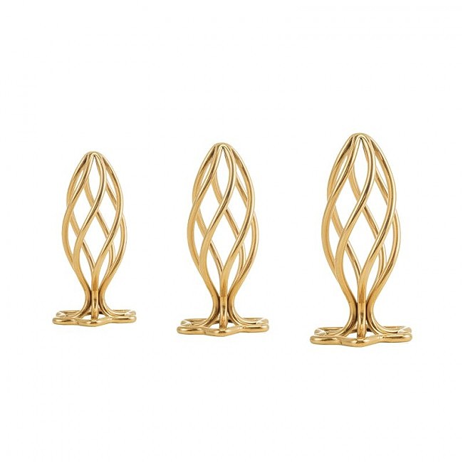    LOCKINK SEVANDA Hollow Spiral Golden Metal Anal Plug, 
