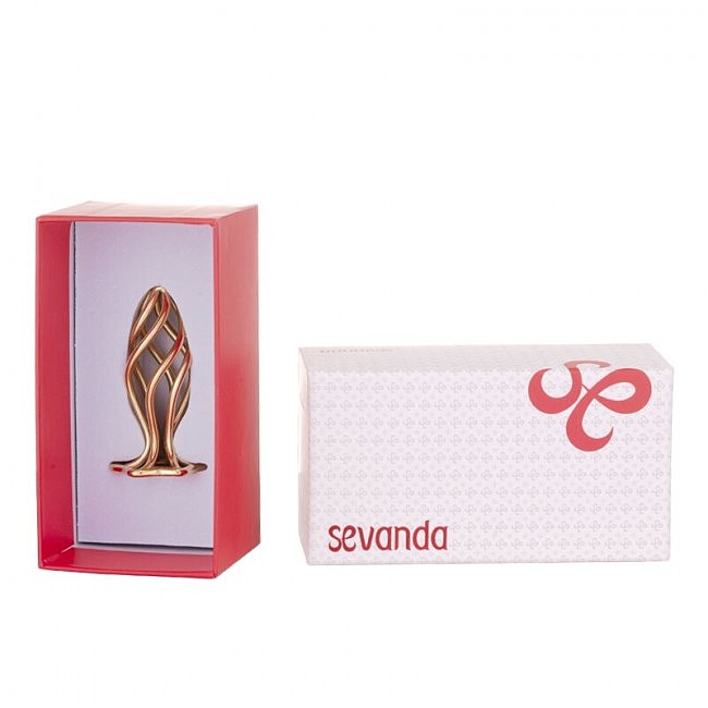    LOCKINK SEVANDA Hollow Spiral Golden Metal Anal Plug, 