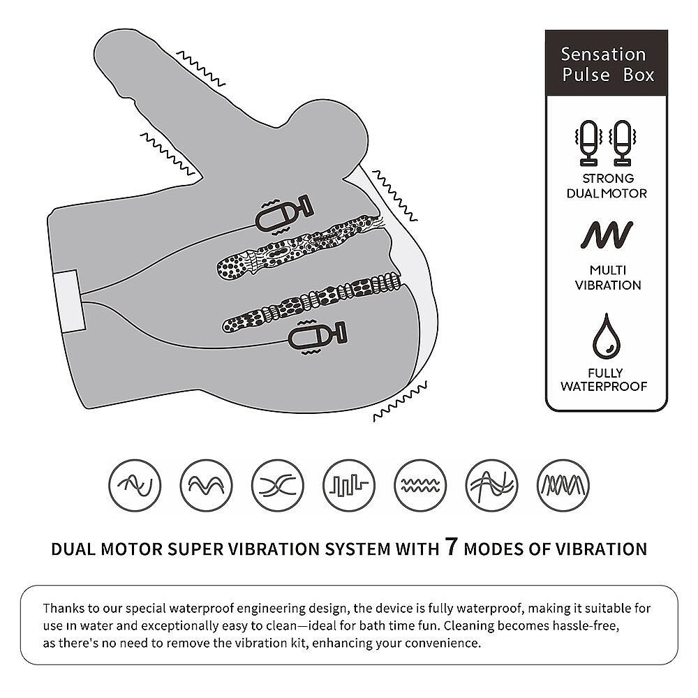 ����������� ����+������ � ������������ ����� Streetgirls Dual Motor Sensation Pulse With Dildo, 19,5 � 25,5 � 15 ��