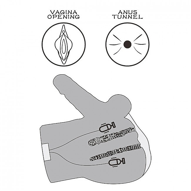 ����������� ����+������ � ������������ ����� Streetgirls Dual Motor Sensation Pulse With Dildo, 19,5 � 25,5 � 15 ��