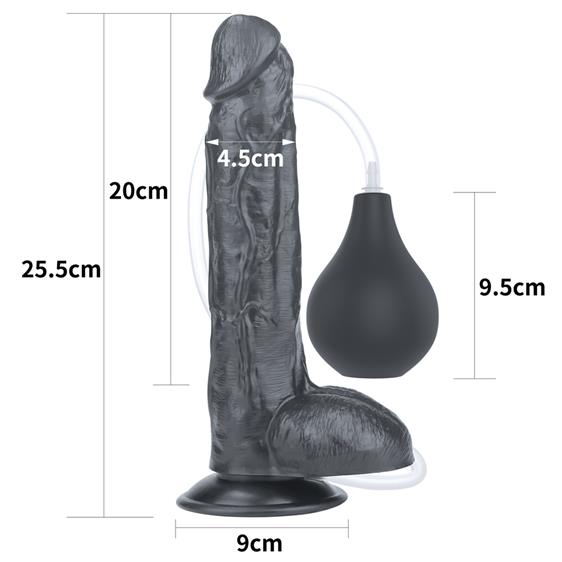   LoveToy Squirt Extreme Dildo 10 Black, 25,5  4,5 
