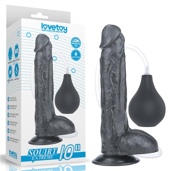   LoveToy Squirt Extreme Dildo 10 Black, 25,5  4,5 