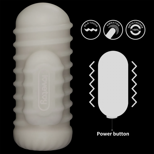    LoveToy Knights Ring Vibrating Dual Purpose Sleeve-Wavy, 13,5  3,5 