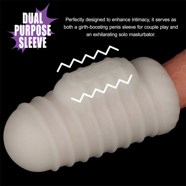    LoveToy Knights Ring Vibrating Dual Purpose Sleeve-Wavy, 13,5  3,5 