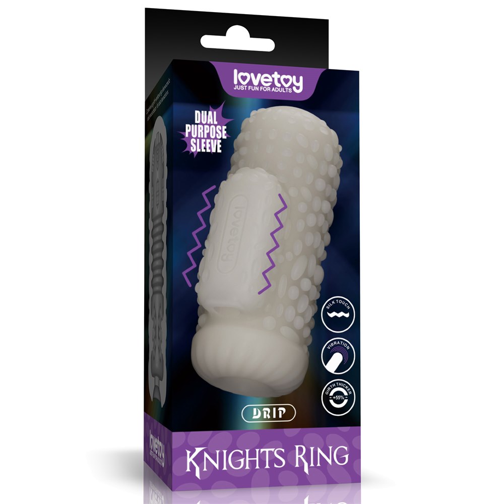  Knights Ring Vibrating Dual Purpose Sleeve-Drip,  , 13,5  6,5 