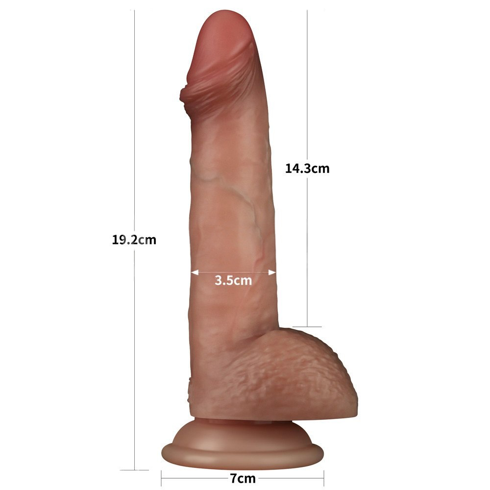 ������������� � ��������� ����� Sliding Skin Pro Dual Layer Silicone Dong 7.5 ��������, 19,2 � 3,5 ��