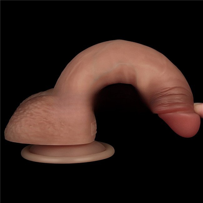 ������������� � ��������� ����� Sliding Skin Pro Dual Layer Silicone Dong 7.5 ��������, 19,2 � 3,5 ��