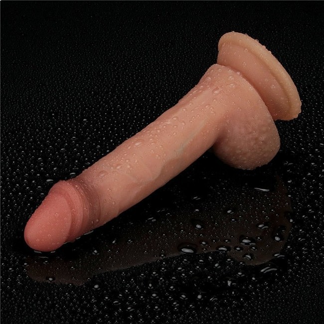 ������������� � ��������� ����� Sliding Skin Pro Dual Layer Silicone Dong 7.5 ��������, 19,2 � 3,5 ��