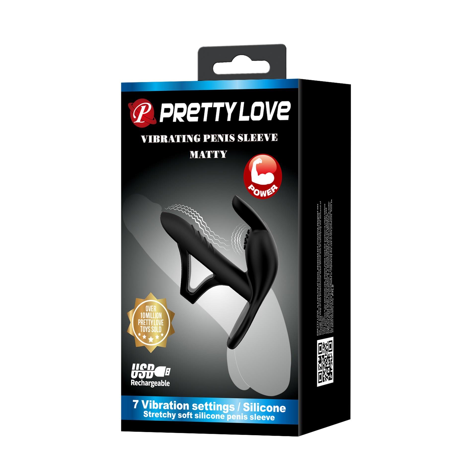   Pretty Love Vibrating Penis Sleeve MATTY,   