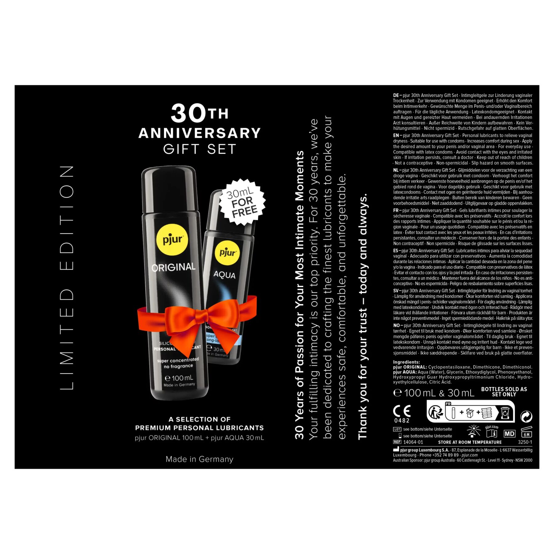    pjur 30th Anniversary Gift Set: Original 100   Aqua 30 