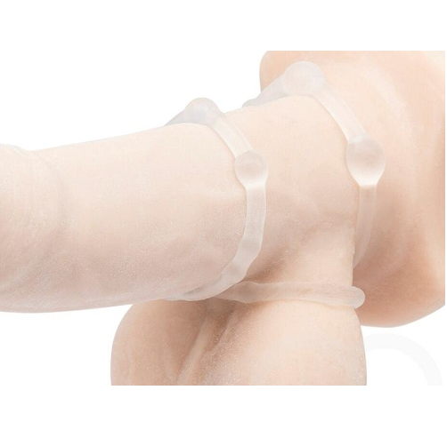     Power Plus Triple Beaded Ring Set Clear  
