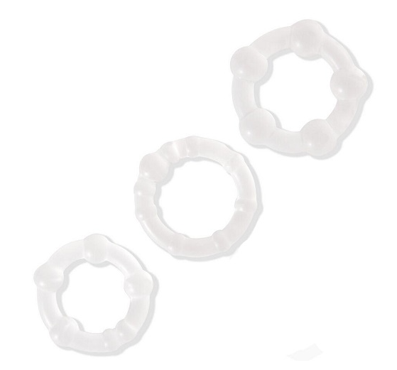     Power Plus Triple Beaded Ring Set Clear
