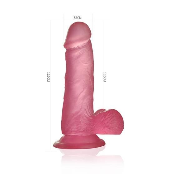     Jelly Studs Crystal Dildo Small 6 Pink LoveToy, 15,5  3,5 