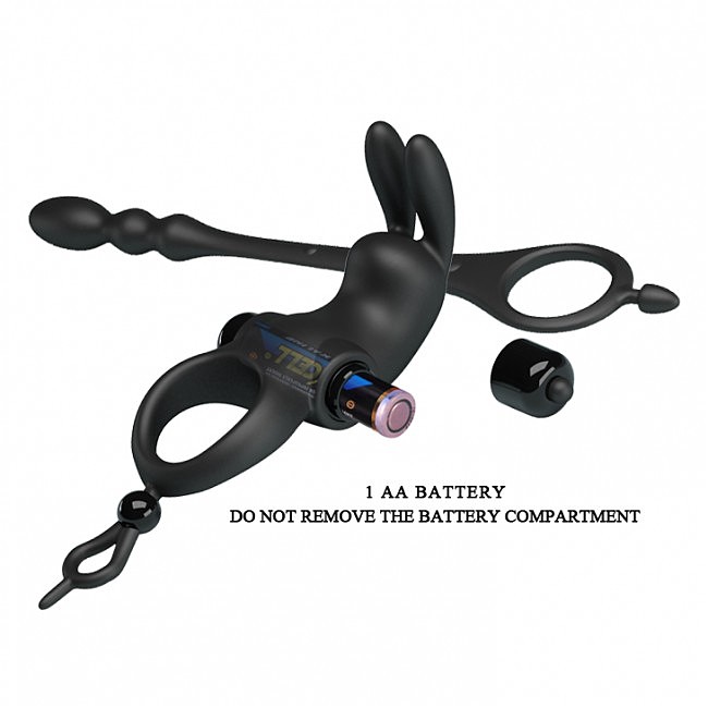      Pretty Love Vibration Penis Sleeve V Black, 10 