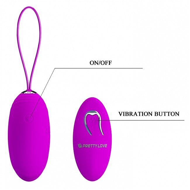     Pretty Love Jacqueline Vibrating Egg Purple, 7,8  3,7 