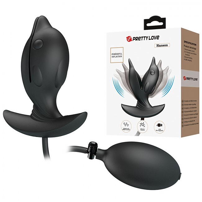     Pretty Love Hanson Anal Plug Black, 10  