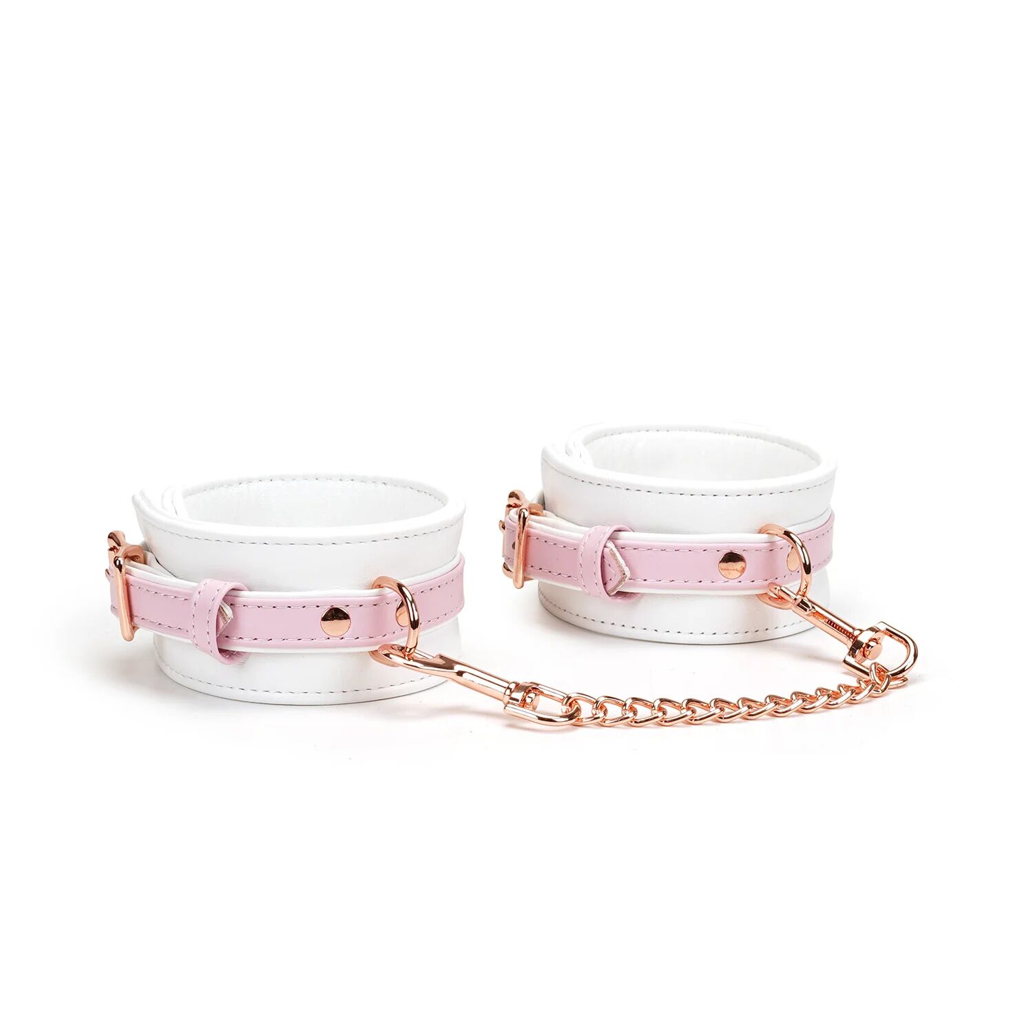   Liebe Seele White & Pink Fairy Goat Leather Hand Cuffs, -