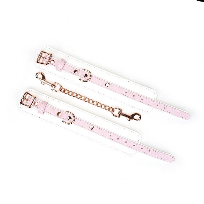   Liebe Seele White & Pink Fairy Goat Leather Hand Cuffs, -