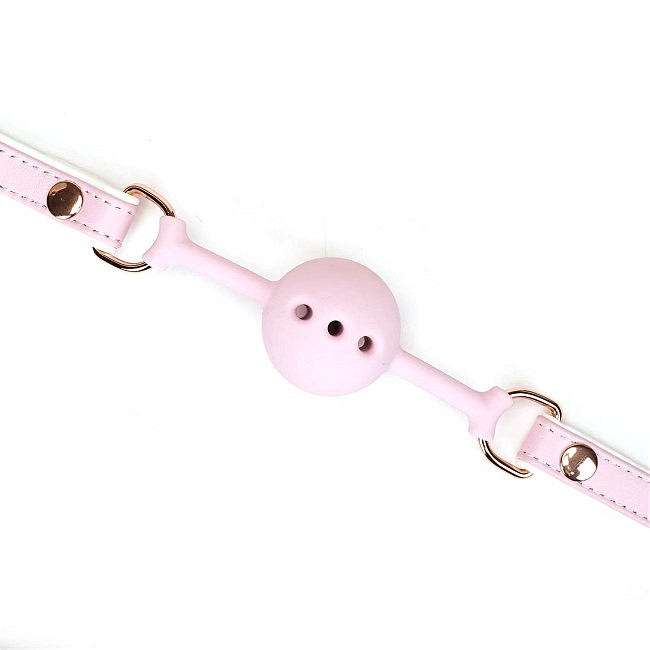  - Liebe Seele White & Pink Fairy Goat Leather Ball Gag,  