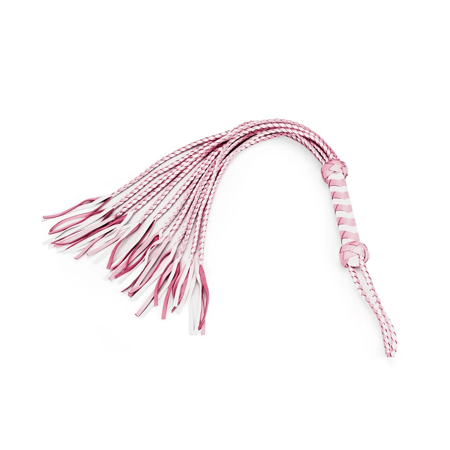 	     Liebe Seele White & Pink Leather Whip, 63 