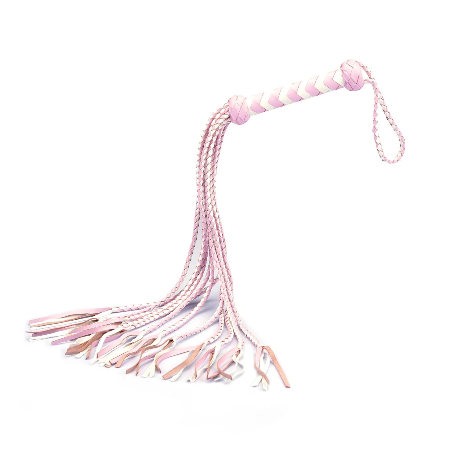      Liebe Seele White & Pink Leather Whip, 63 