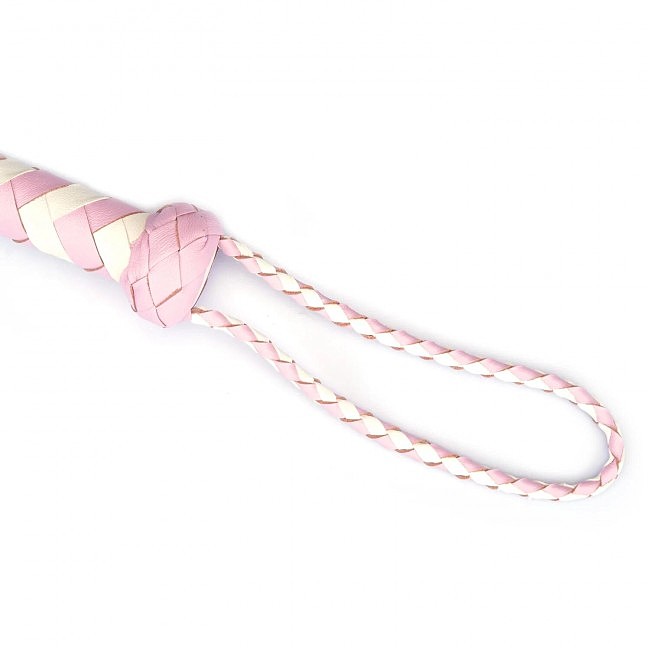      Liebe Seele White & Pink Leather Whip, 63 