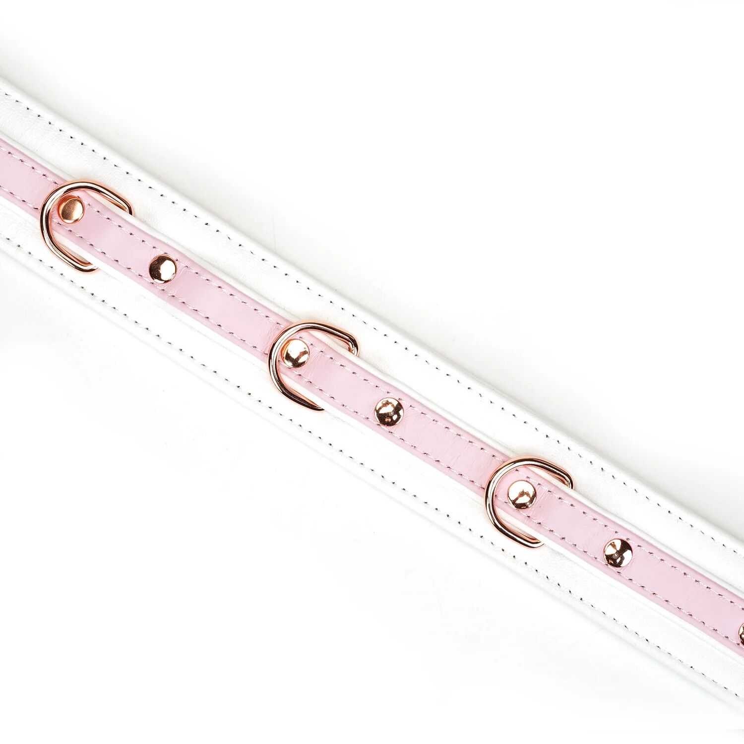 	   Liebe Seele White & Pink Fairy Goat Leather Collar, -