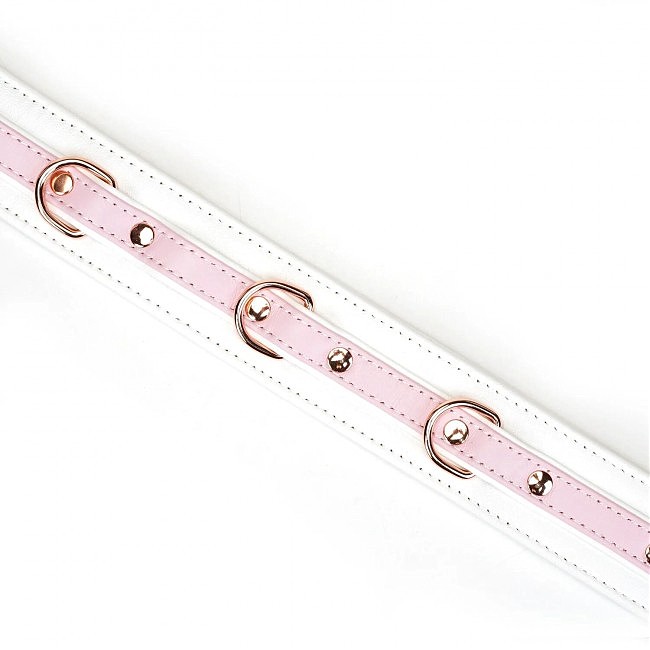 	   Liebe Seele White & Pink Fairy Goat Leather Collar, -