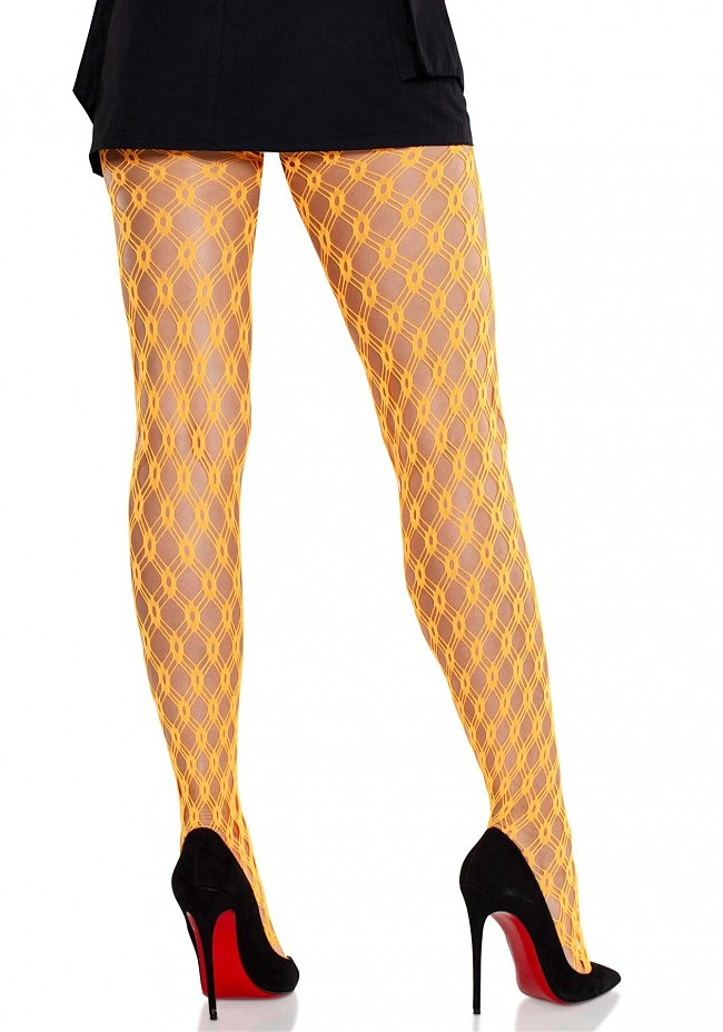   Leg Avenue Eyelet Net Tights Neon Orange One Size,  