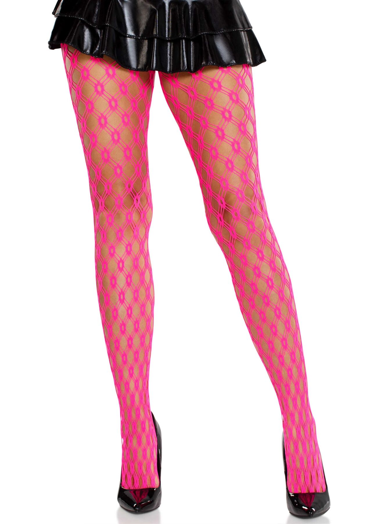   Leg Avenue Eyelet Net Tights Neon Orange One Size,  
