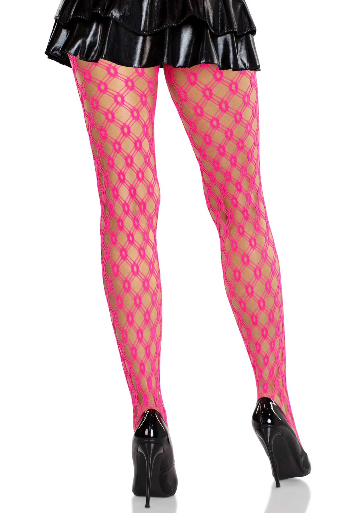   Leg Avenue Eyelet Net Tights Neon Orange One Size,  
