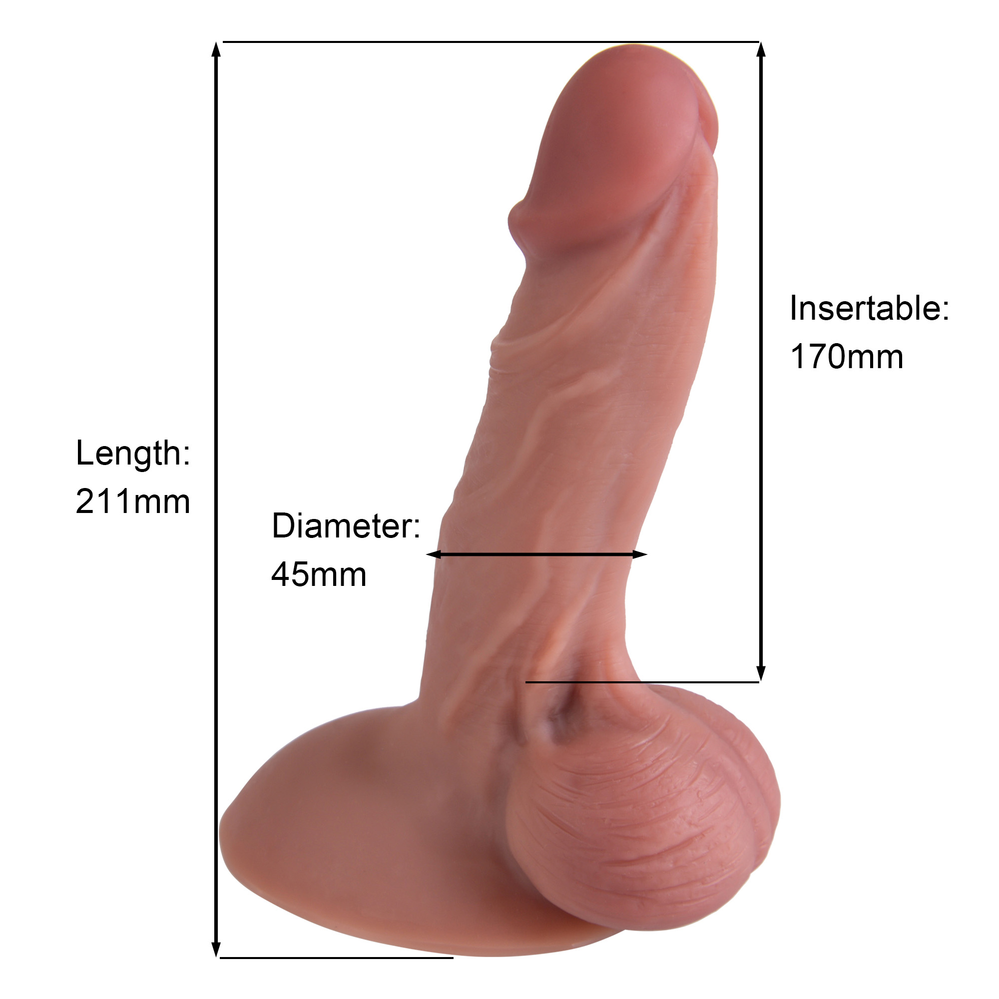 ����������� ������������� �� �������� Erospace Natural Play Silicone Dildo D4, 21 � 4 ��