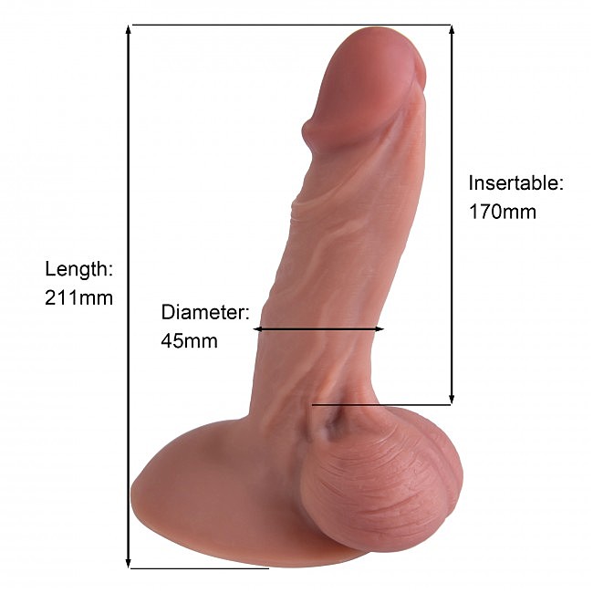 ����������� ������������� �� �������� Erospace Natural Play Silicone Dildo D4, 21 � 4 ��