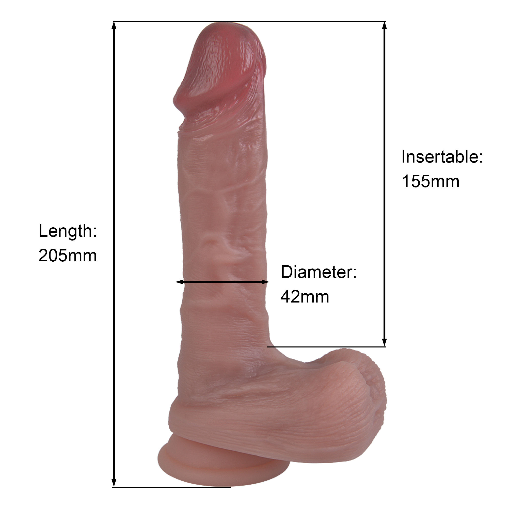     Erospace Natural Play Silicone Dildo D2, 20,6  4,2 