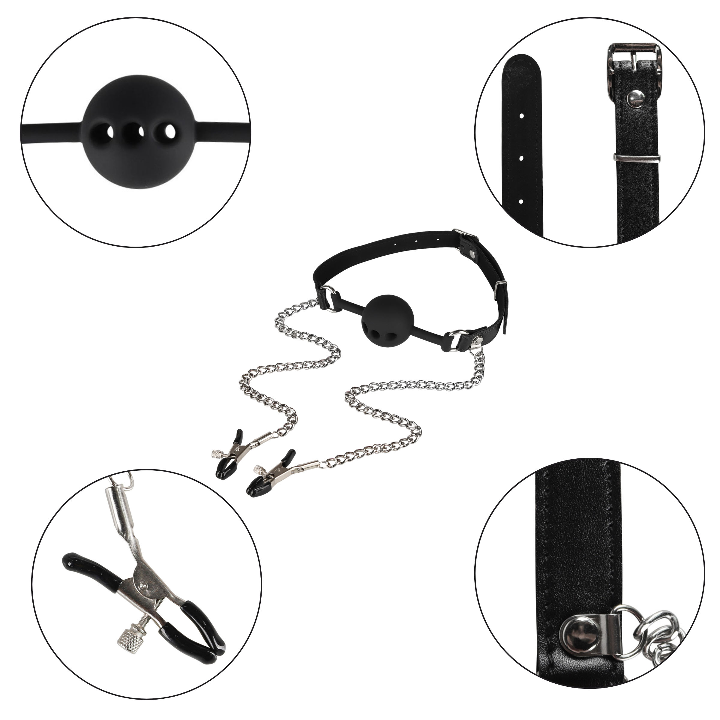      Wild Play Mouth Gag With Nipple Clamps C15,   4 