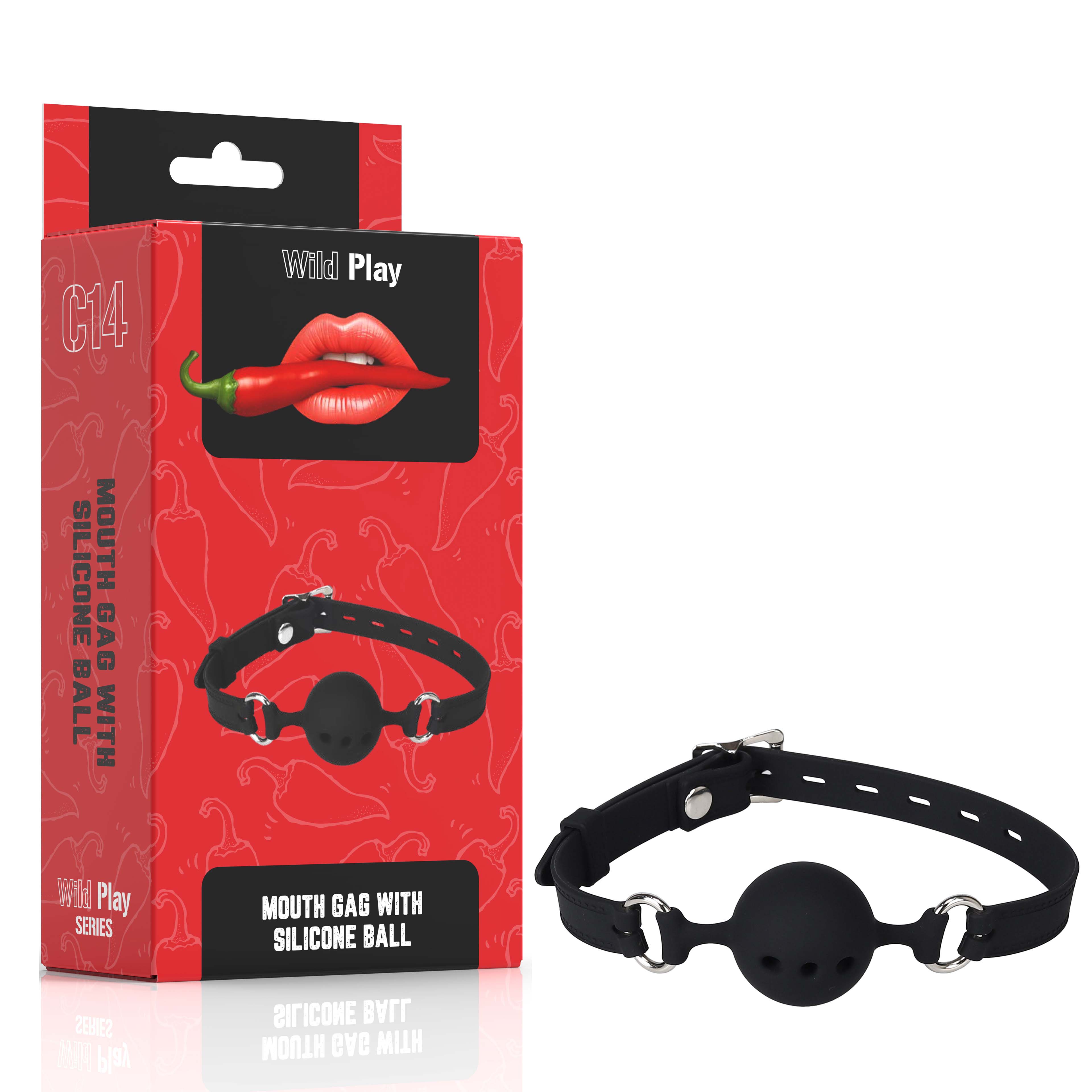   Erospace Wild Play Mouth Gag With Silicone Ball C14,   4,2 