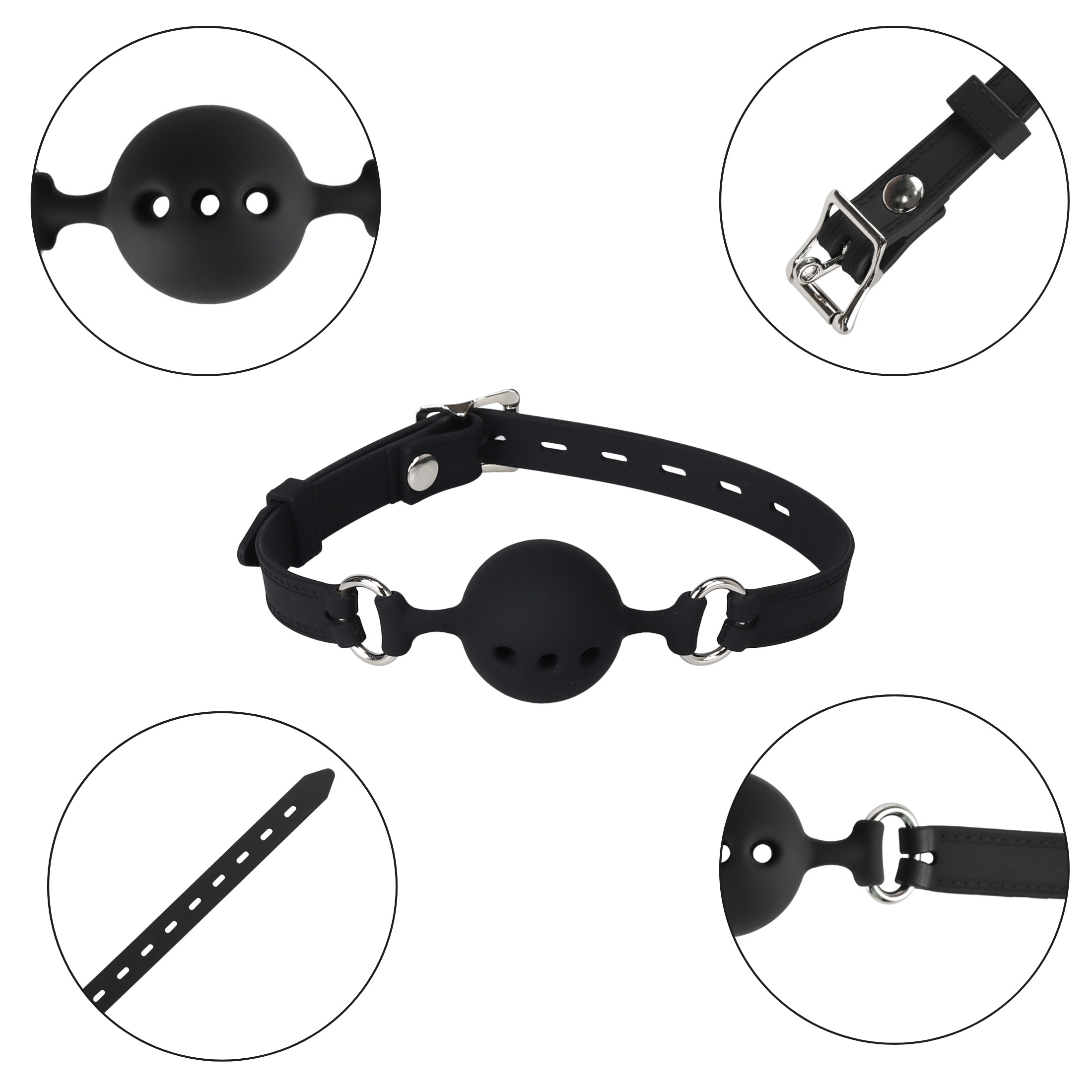   Erospace Wild Play Mouth Gag With Silicone Ball C14,   4,2 