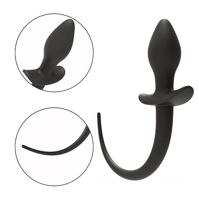     Erospace Wild Play Anal Plug With Tail C3 BLACK, 9  3,2 