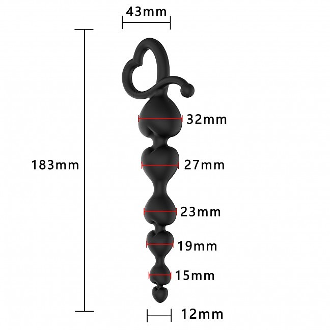 ����������� �������� ������� Erospace Wild Play Anal Beads C2 � ���� ��������, 18,3 � 3,2 ��