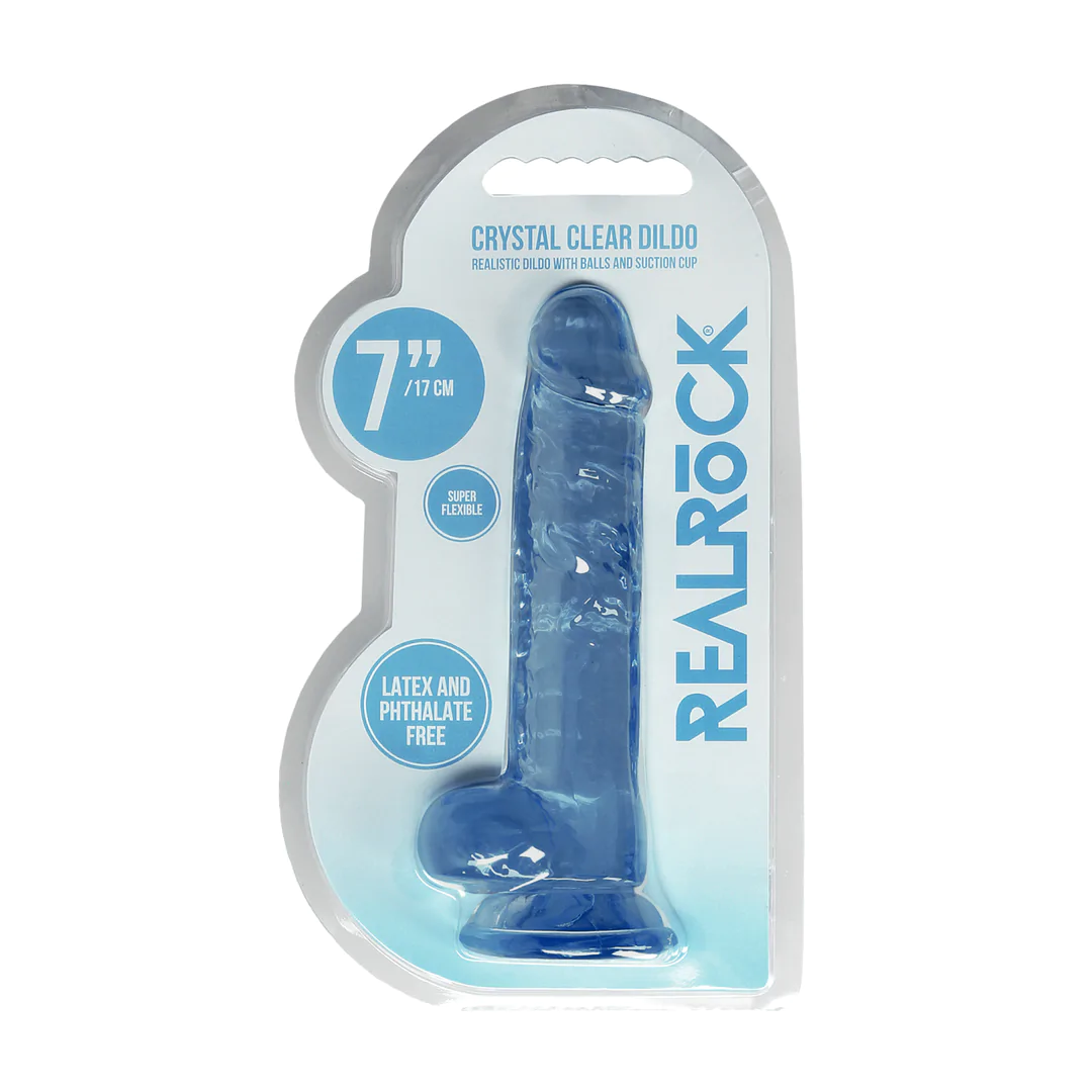 ������� ������������� �� �������� Realrock Dildo 7 Blue, ���������-�������, 19 � 3,5 ��