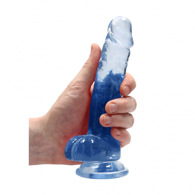 ������� ������������� �� �������� Realrock Dildo 7 Blue, ���������-�������, 19 � 3,5 ��