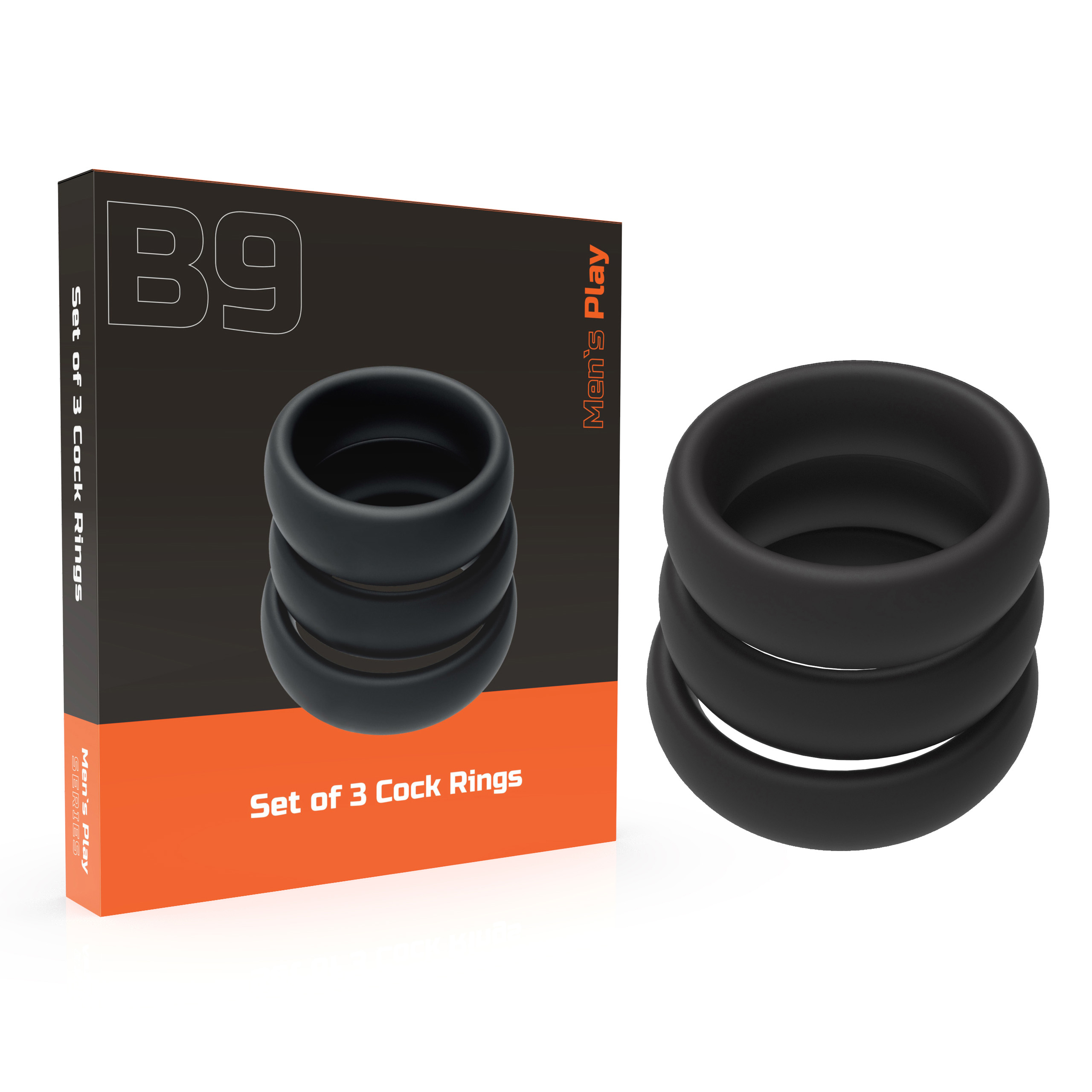 ����� ����������� ����������� ����� Erospace Mens Play Set Of 3 Cock Rings B9, 3 �����
