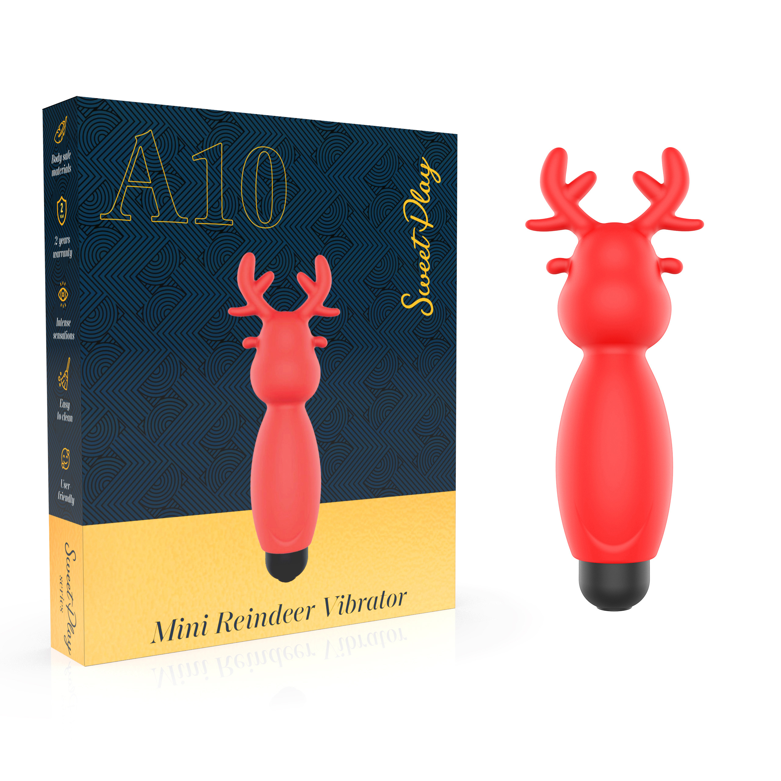-    Erospace Sweet Play Mini Reindeer Vibrator A10, 8,8  3,5 