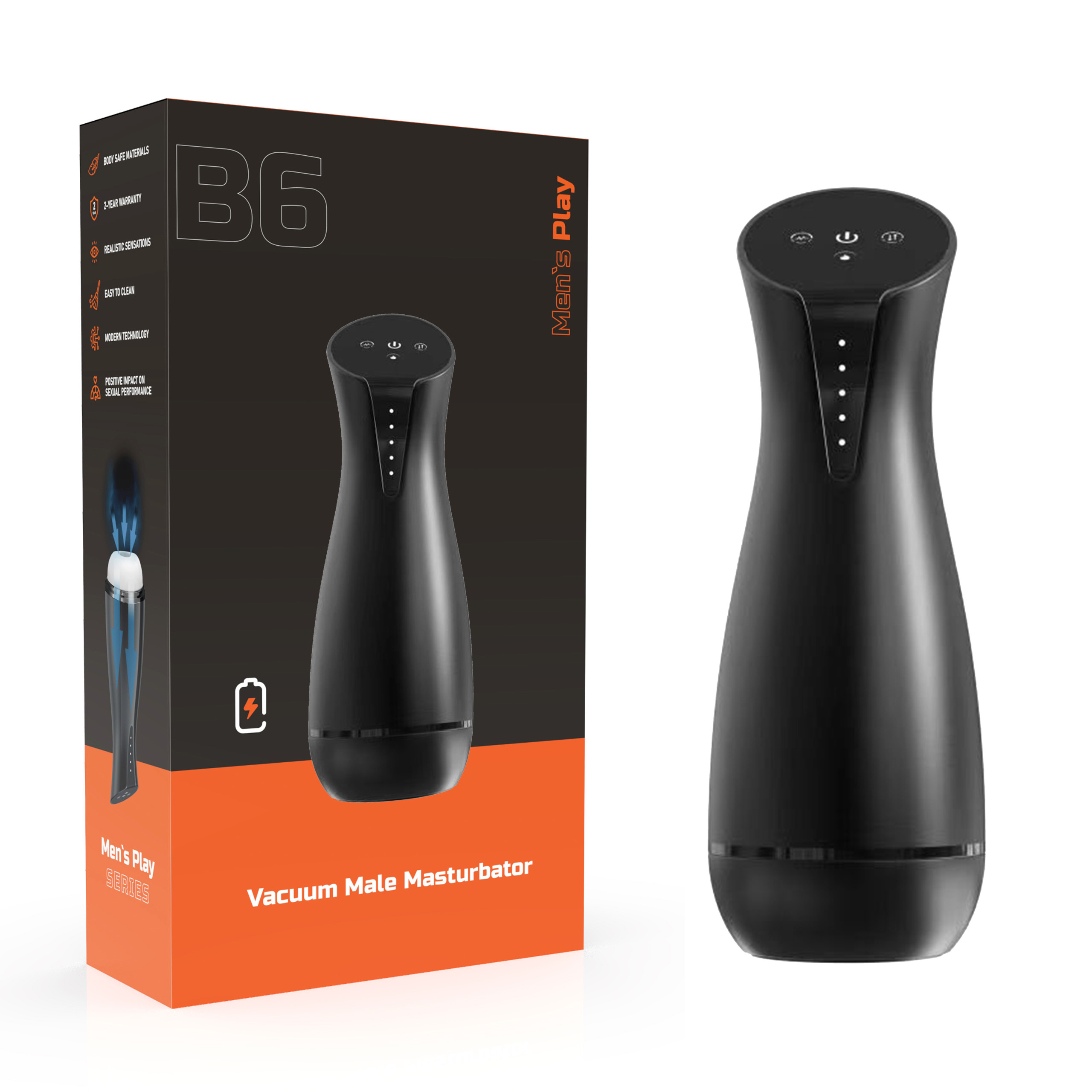   ,    Mens Play Vacuum Male Masturbator B6, 25,5  9,1 