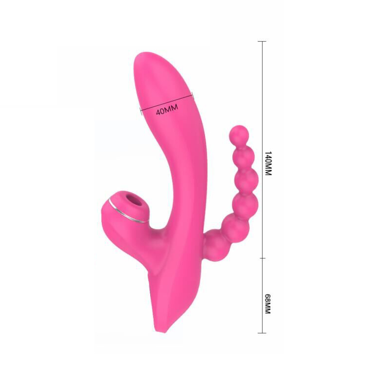 -      Sweet Play Sucking Vibrator With Anal Beads A3, 20,8 &#215; 11 &#215; 4 
