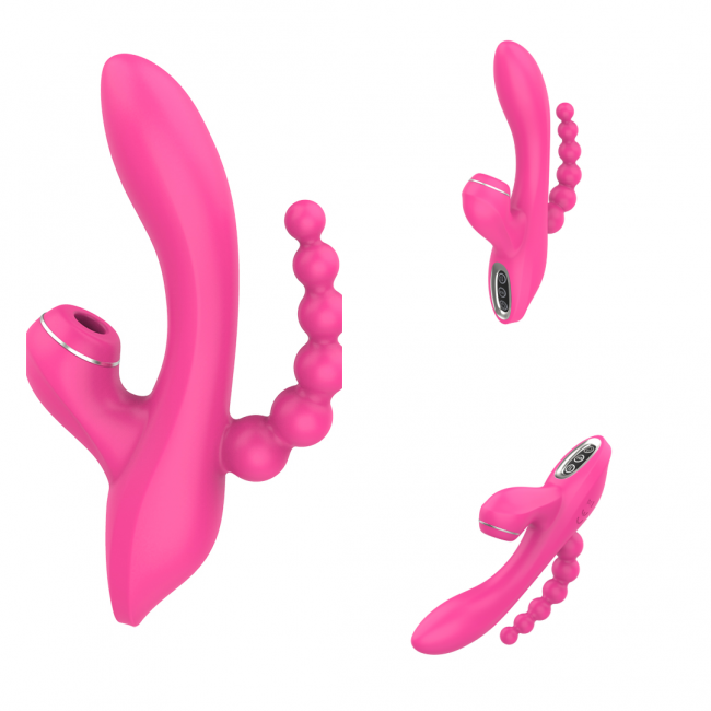 -      Sweet Play Sucking Vibrator With Anal Beads A3, 20,8 &#215; 11 &#215; 4 