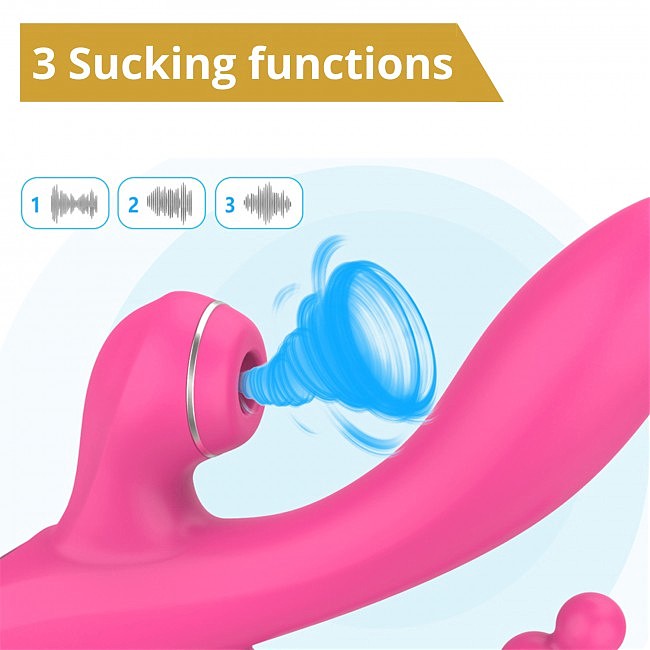 -      Sweet Play Sucking Vibrator With Anal Beads A3, 20,8 &#215; 11 &#215; 4 
