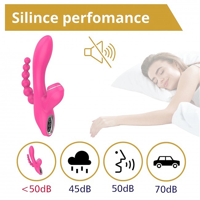 -      Sweet Play Sucking Vibrator With Anal Beads A3, 20,8 &#215; 11 &#215; 4 